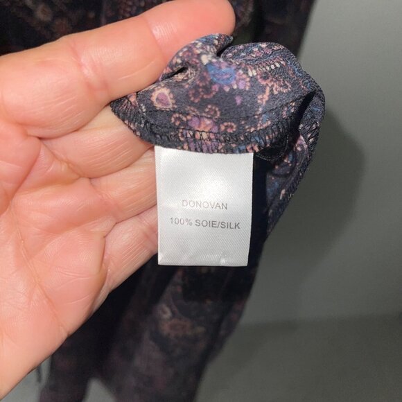 Mes Demoiselles Womens Donovan Shirt Dress Size 8 Black Multicolor Pure Silk - Picture 9 of 16